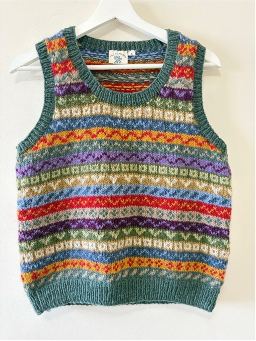 Handmade Pachamama Fair Isle Wool Vest - Picture 4 of 10